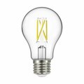 Satco LED Bulb, A19 Lamp, 60 W Equivalent, E26 Medium Lamp Base, Clear, Warm Wht Light, 2700 K Color Temp S11428
